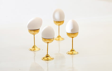 ei, sokkel, ei stand, Gouden, gilt, Egg cup, Vintage