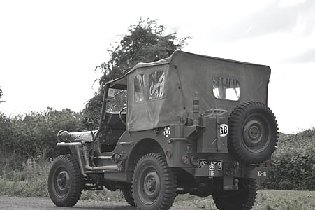 Jeep, camion, guerre, seconde guerre mondiale, Normandie, militaire, Bataille