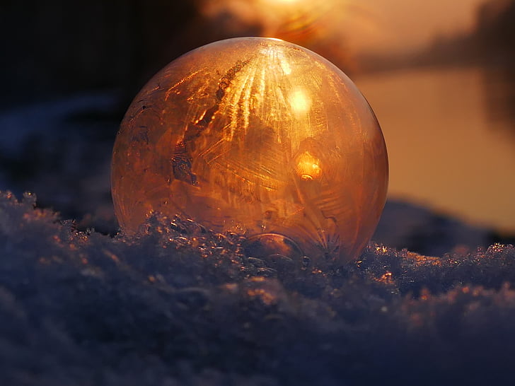 afterglow, ball, ball-shaped, blur, close-up, cold, color
