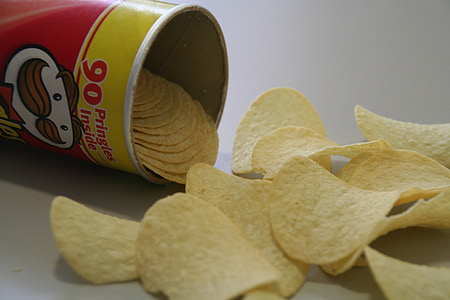 Pringles, chips, snack, junkfood, lækker, spise, kartoffel chips