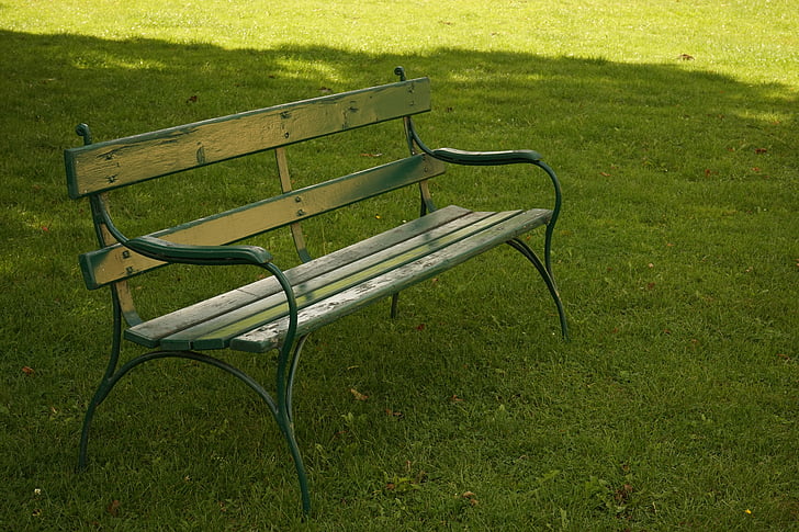lavičke v parku, banka, sedadlo, Zelená, Záhrada, sedací nábytok