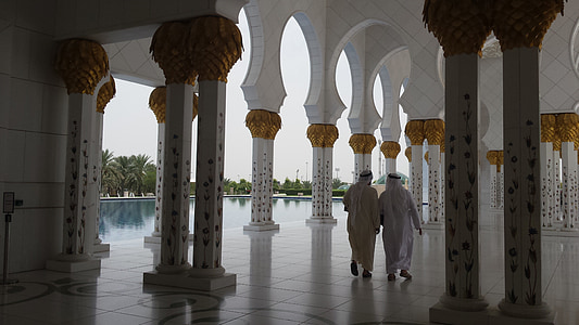witte moskee, Abu dhabi, Emiraten, Toerisme