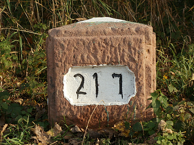 kilometer, stone, distance, mark, sign, symbol, direction