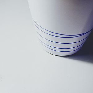 Cup, IKEA, minimalistinen, valkoinen, sininen, asetelma, rivi