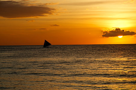 vela, puesta de sol, mar, barco de vela, barco, Alquiler de barcos, verano