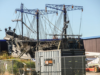 galió, vaixell, vaixell, pirata, model de, conjunt de cinema, Pirates del Carib