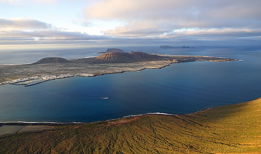 La graciosa, Island, Kanariansaaret, Mirador del rio, etäinen näkymä, taivas