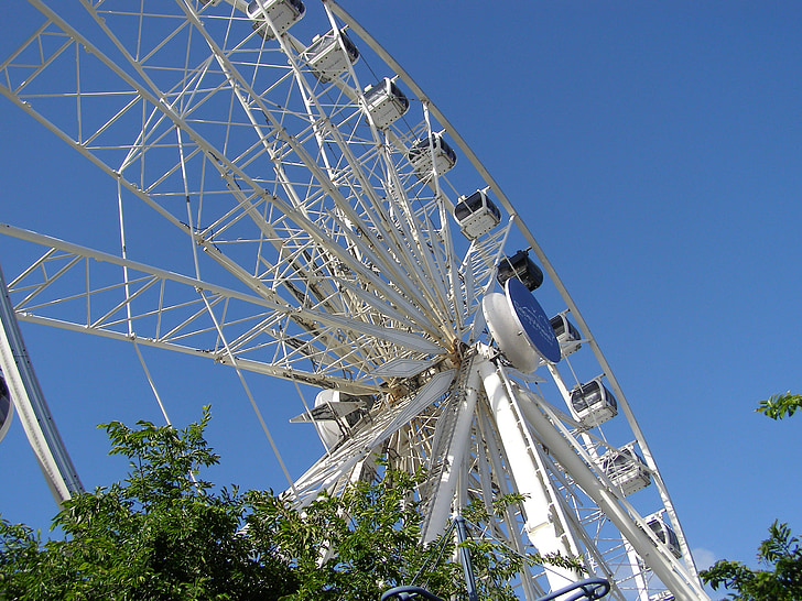 cidade do cabo, v-a beira-mar, roda gigante, azul, tecnologia, céu