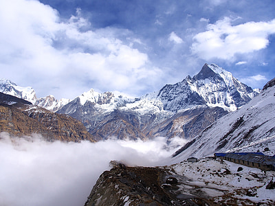 Nepal, Basecamp, Himalaje, góry, śnieg, krajobraz, góry