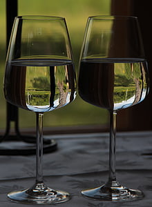 l'aigua, copes de vi, beguda, sopar, Restaurant, taula, configuració de taula