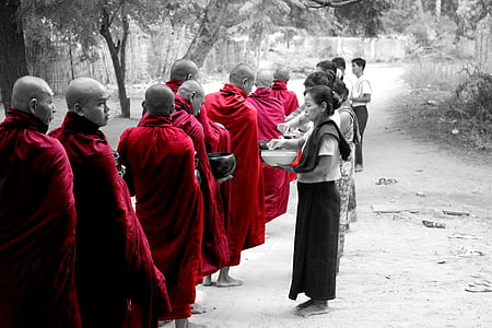 Mianmaras/Birma, Mianmaras, vienuolis, šventykla, budistų, Bagan, žmogaus