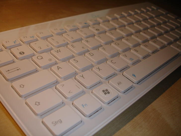 keyboard, chiclet keyboard, keys, input device, periphaerie, white, computer