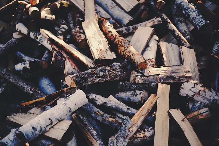 firewoods, træ, brænde, skrot, udendørs, stak, træ - materiale