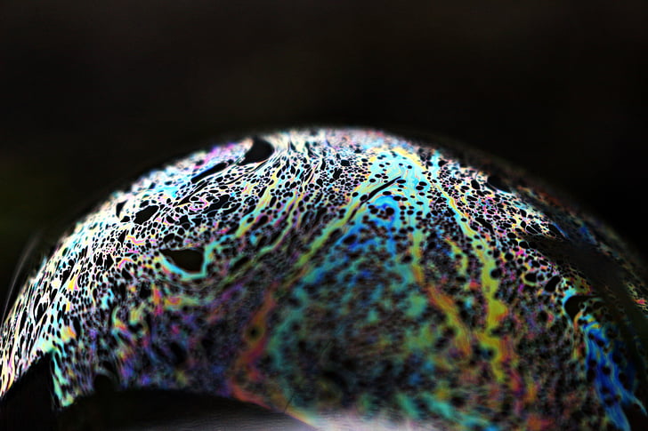 burbuja, iridiscente, burbuja de jabón, patrón de, estructura, colorido, multi coloreada