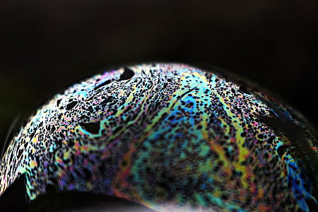 bubble, iridescent, soap bubble, pattern, structure, colorful, multi colored