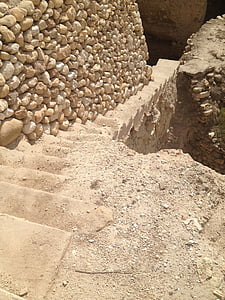 escaleras, Jericó, piedra, roca, Palestina, desierto, Israel