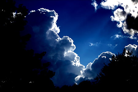 núvols, cel, blau, temps, clima, pluja, Cumulus