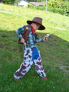 Kid, ragazzo, Cowboy, costume, bambino, divertimento, giovani