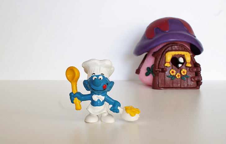 Smurf, Smurfarna, Figur, leksaker, dekoration, samla in, blå