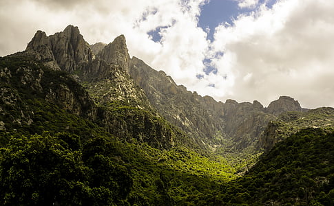 Korsika loodus, mäed, mägise maastiku, maastik, metsa, Rock, Prantsusmaa