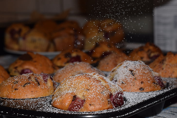 Muffin, kirsebær muffin, bake, FRISCH, deilig, spise, mat