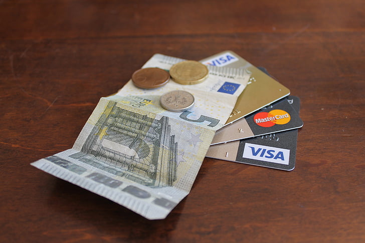 card de credit, bani, plata, monede, credit, din material plastic, Finante