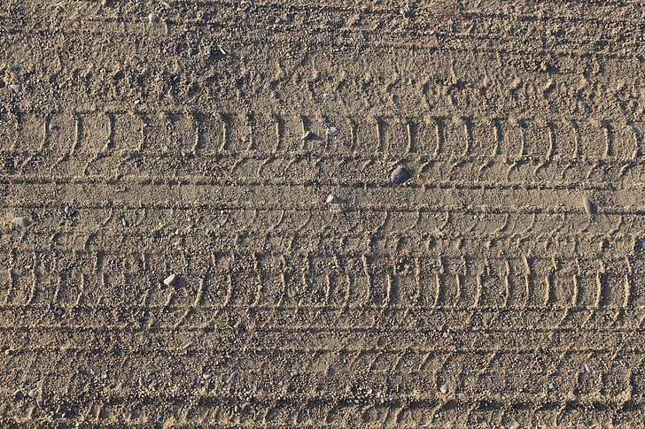 gravel, road, tire, track, dirt, rural, print