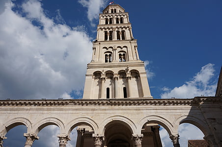 Split, Kroatien, arkitektur, historisk monument, bygninger, Sky, Sky - himlen