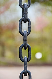 chain, anchored, connected, chained, iron chain, strength, metal