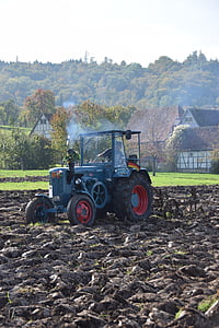historically, harvest, exhausting, tractor, agriculture, old, arable