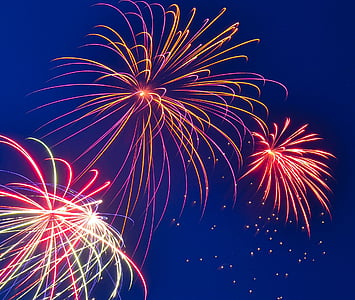kembang api, empat Juli, Perayaan, liburan, patriotik, ledakan, warna-warni