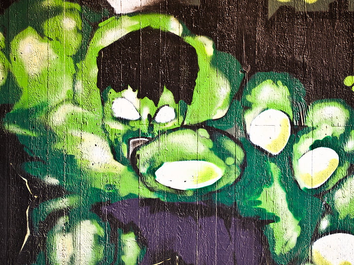 Graffiti, vegg, fargerike, kunst, sprøyta, gatekunst, malt vegg