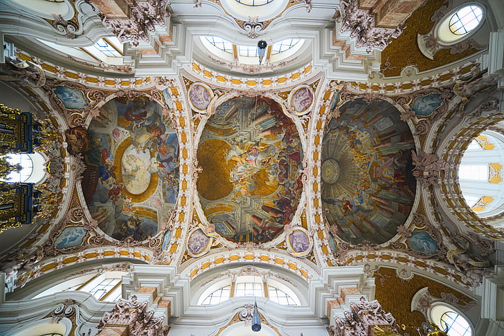 church, baroque, architecture, building, blanket, painting, innsbruck