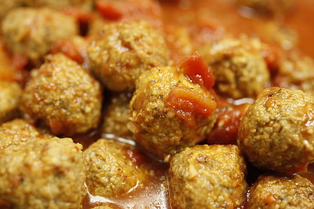 meat balls, food, spicy, sauce, meat, hot, fried