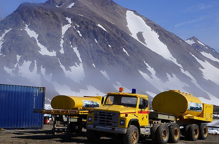 tankkuģis, kravas automašīnas, Grenlande, piegāde
