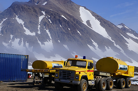 tankfartyg, lastbil, Grönland, leverans