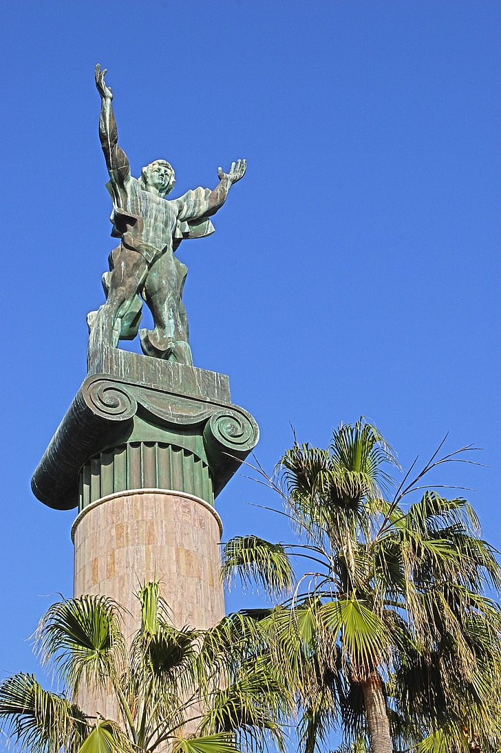 Marbella, Puerto banus, Andalusië, Malaga, Spanje, standbeeld, blauw