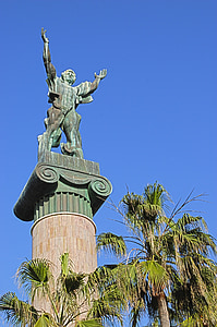 Marbella, Puerto banus, Andalúzia, Malaga, Spanyolország, szobor, kék