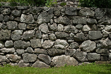 dinding batu, dinding, Taman, alam, tekstur, batu alam, batu tekstur