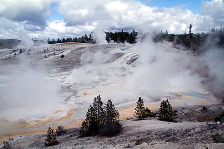 wyoming, mammoth springs, volcanism, hot, volcanic, yellowstone, geysers