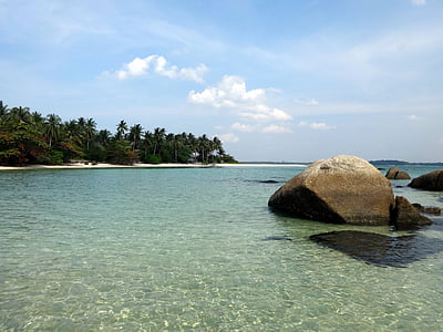 Indonesien, Belitung, ø, Beach, havet, landskab