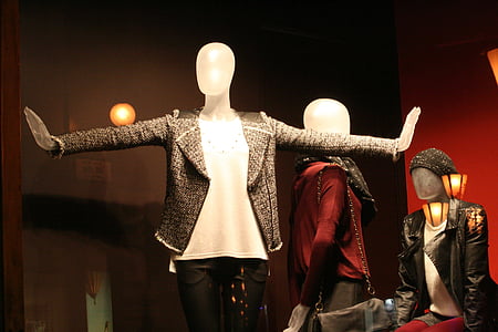 showcase, blazer, clothing, window display piece, mannequin, fashion, clothes