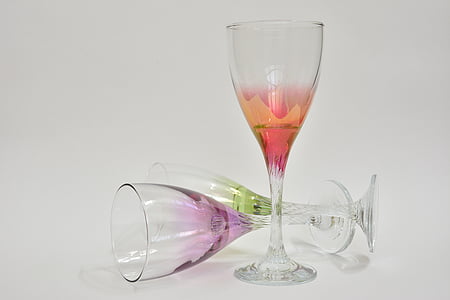 vidro, composição, luz, celebração, copo de água, copo de vinho, vermelho