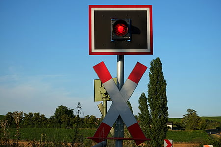 andreaskreuz, level crossing, note, street sign, rail traffic, warning, traffic sign