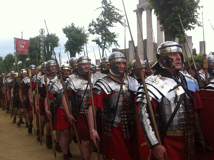 Légion, romain, armée de terre, antique, militaire, soldats, armure
