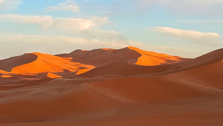 západ slnka, Desert, Sahara, Maroko, scénické, Úžasné, Afrika
