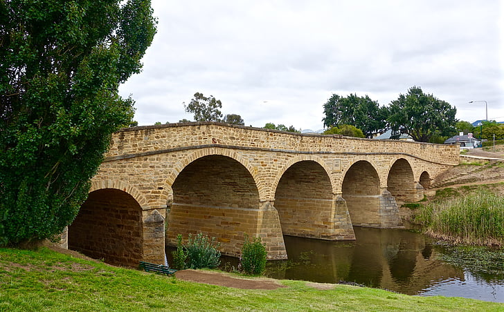 Bridge, sten, Richmond, Tasmanien, historiska, landmärke, arkitektur