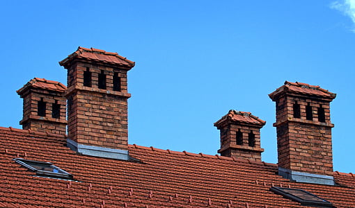 chimney, old, architecture, fireplace, roof, building, brick