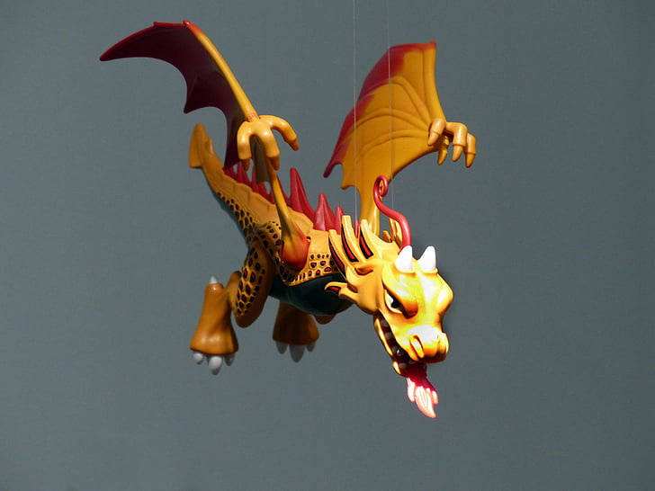 playmobil, exhibition, toys, figures, dragon, fantasy, mythical creatures