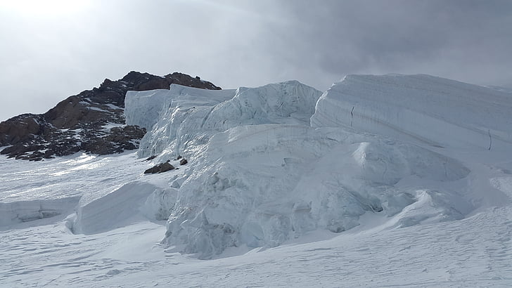 jäätikkö, Seracs, korkealla vuoristossa, vuoret, Ice, Alpine, Mont maudit